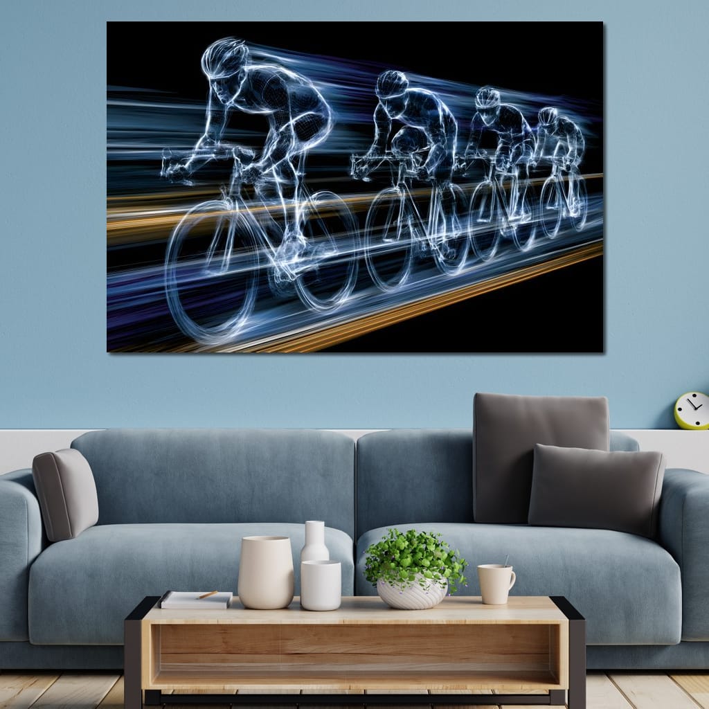 Velocity of the Wireframe Peloton Canvas Wall Art