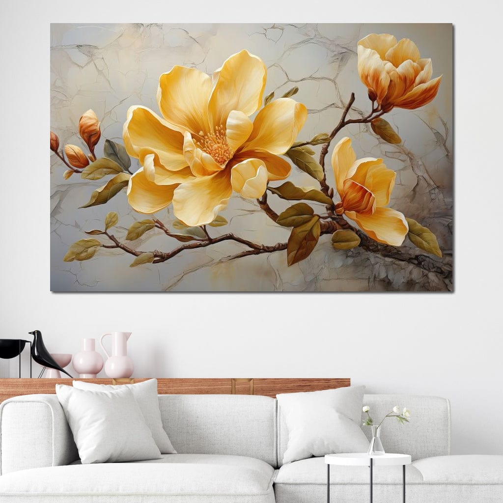 Yellow Magnolia Tree 3 Canvas Wall Art