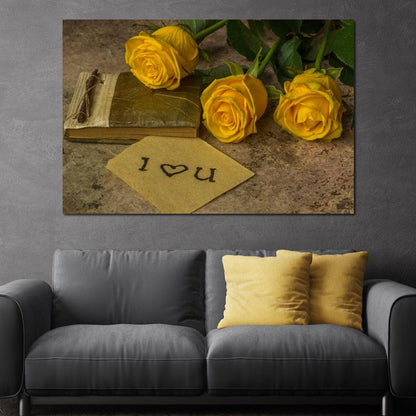 Yellow Roses Canvas Wall Art