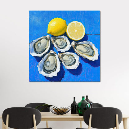 Lemon Kissed Oysters Canvas Wall Art