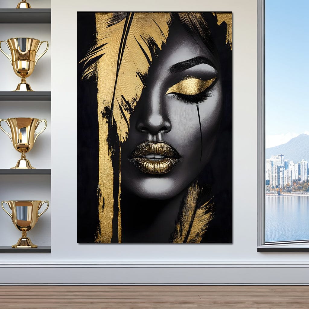 Golden Elegance Enigma Canvas Wall Art