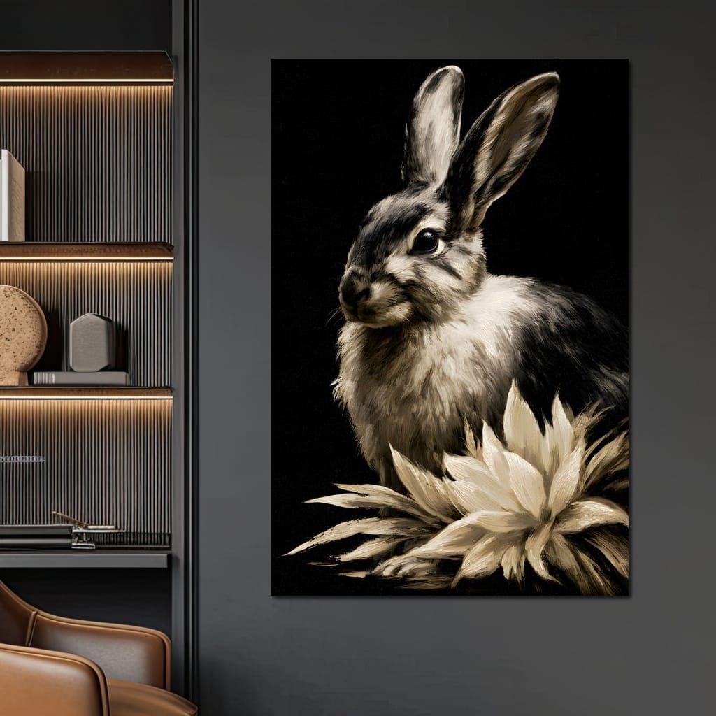 Quiet Contemplation Of The Wild Hare Canvas Wall Art