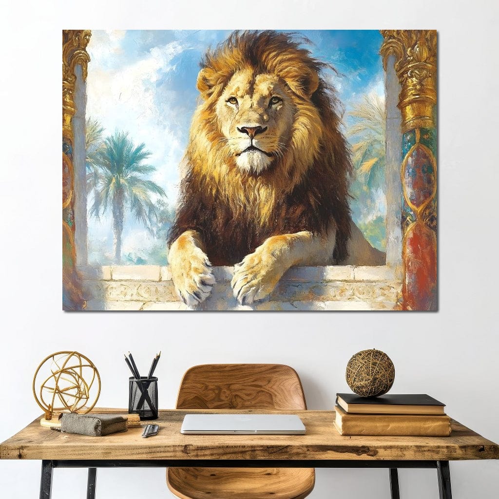Lion Oasis Canvas Wall Art