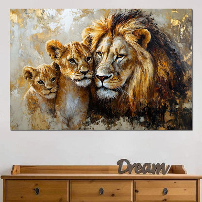 Majestic Bond of the Wild Lions Canvas Wall Art