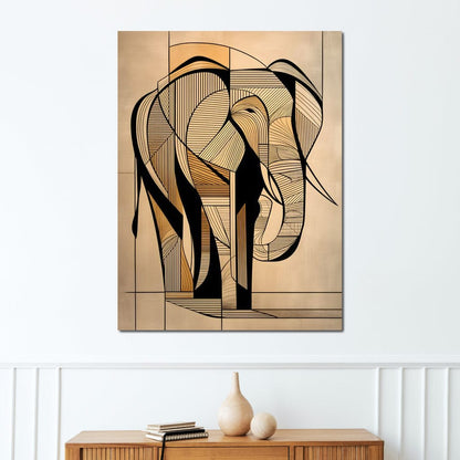 Majestic Geometric Elephant Canvas Wall Art