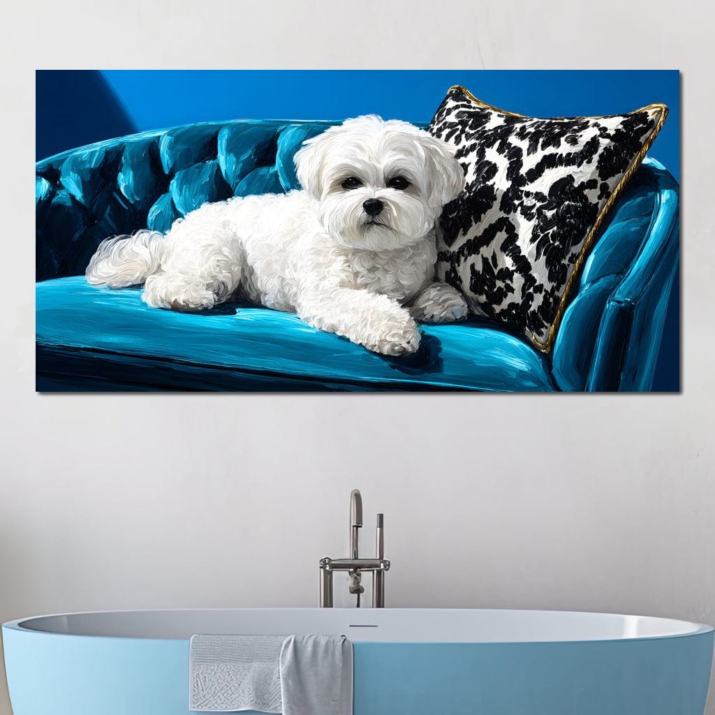 Plush Paws on Teal Dreams Canvas Wall Art