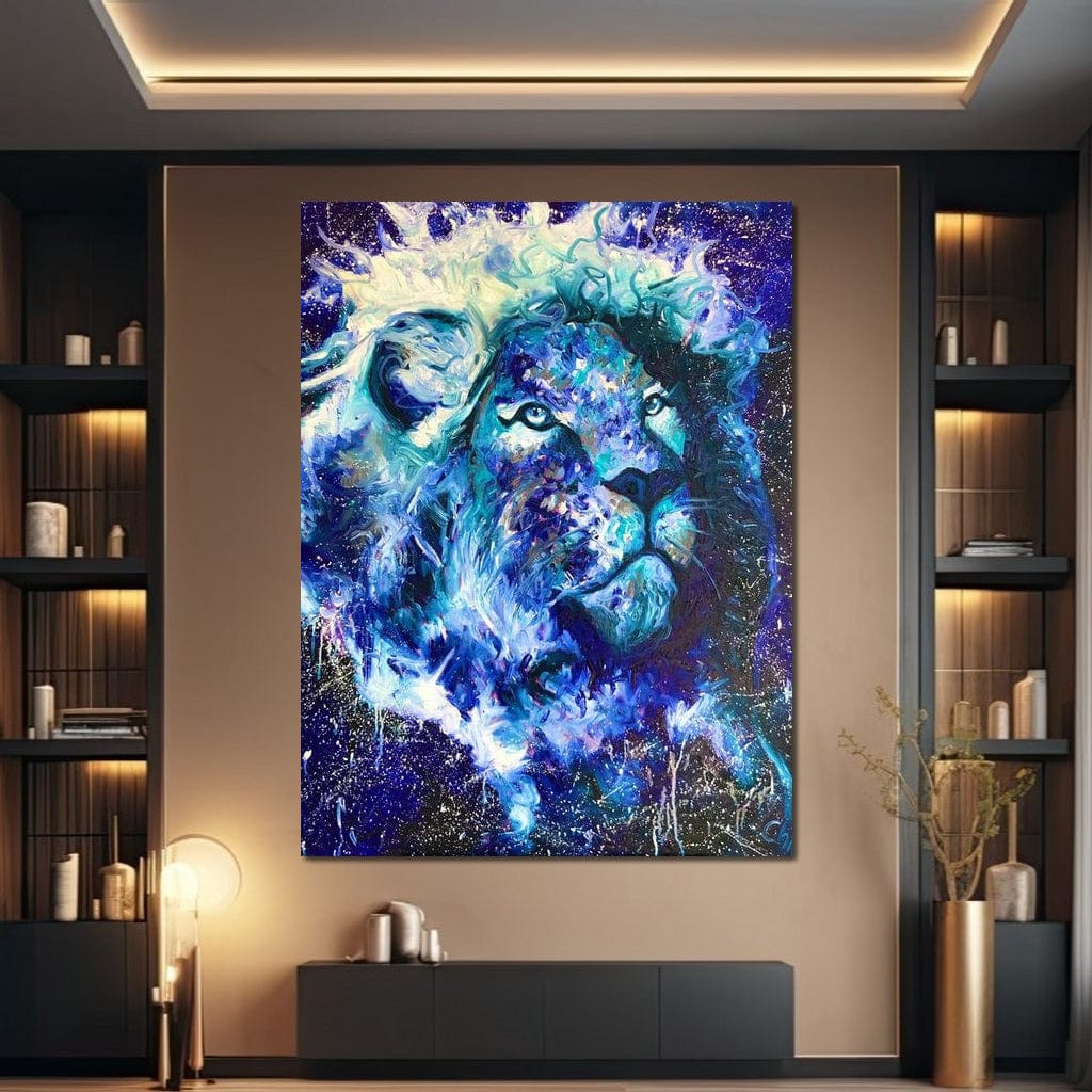Astral Lion Canvas Wall Art