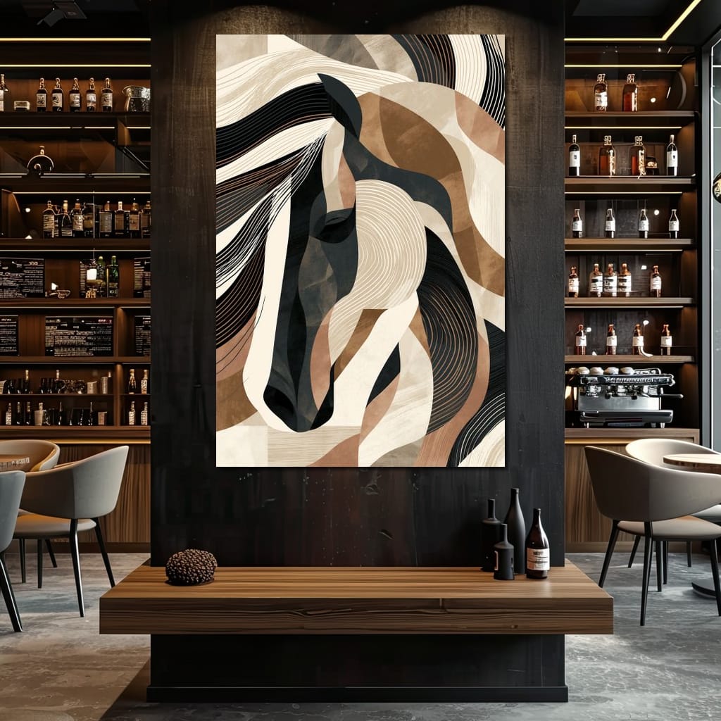 Stallion Earth and Shadow Canvas Wall Art