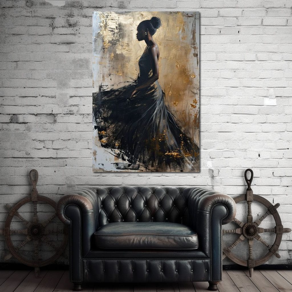 Golden Noir Elegance Canvas Wall Art