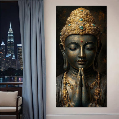 Golden Buddha Tranquility Canvas Wall Art