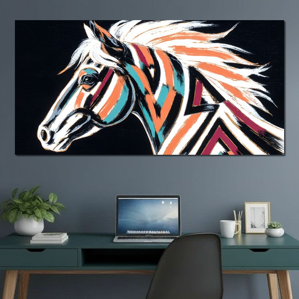 Prismatic Stallion Spirit Canvas Wall Art