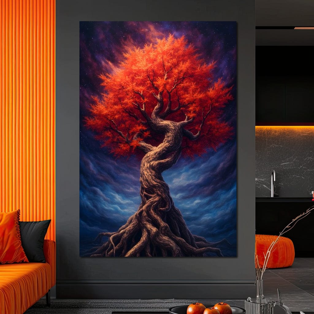 Fiery Crown of the Ancient Tree Canvas Wall Art