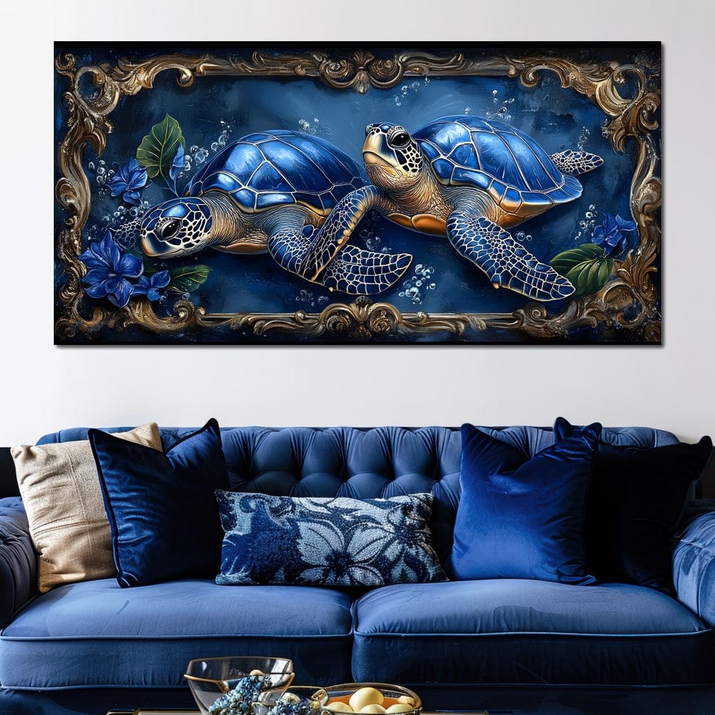 Oceanic Serenity Turtles Canvas Wall Art