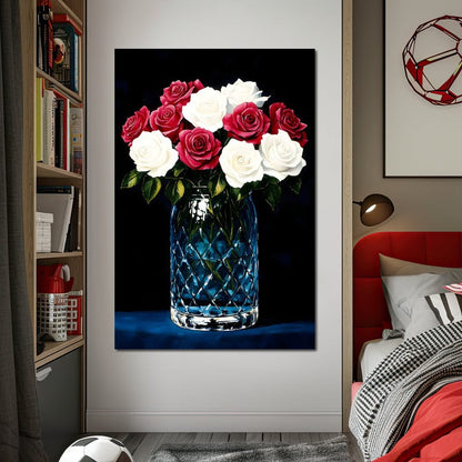 Velvet Petals Crystal Blooms Canvas Wall Art