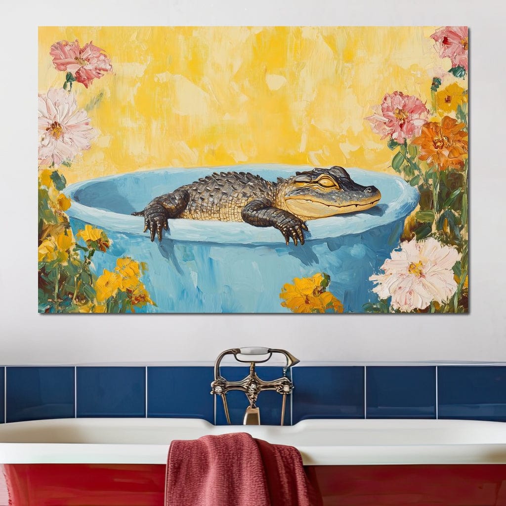 Gator Bath Oasis Canvas Wall Art