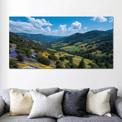 Wildflower Valley Vista Sky Canvas Wall Art