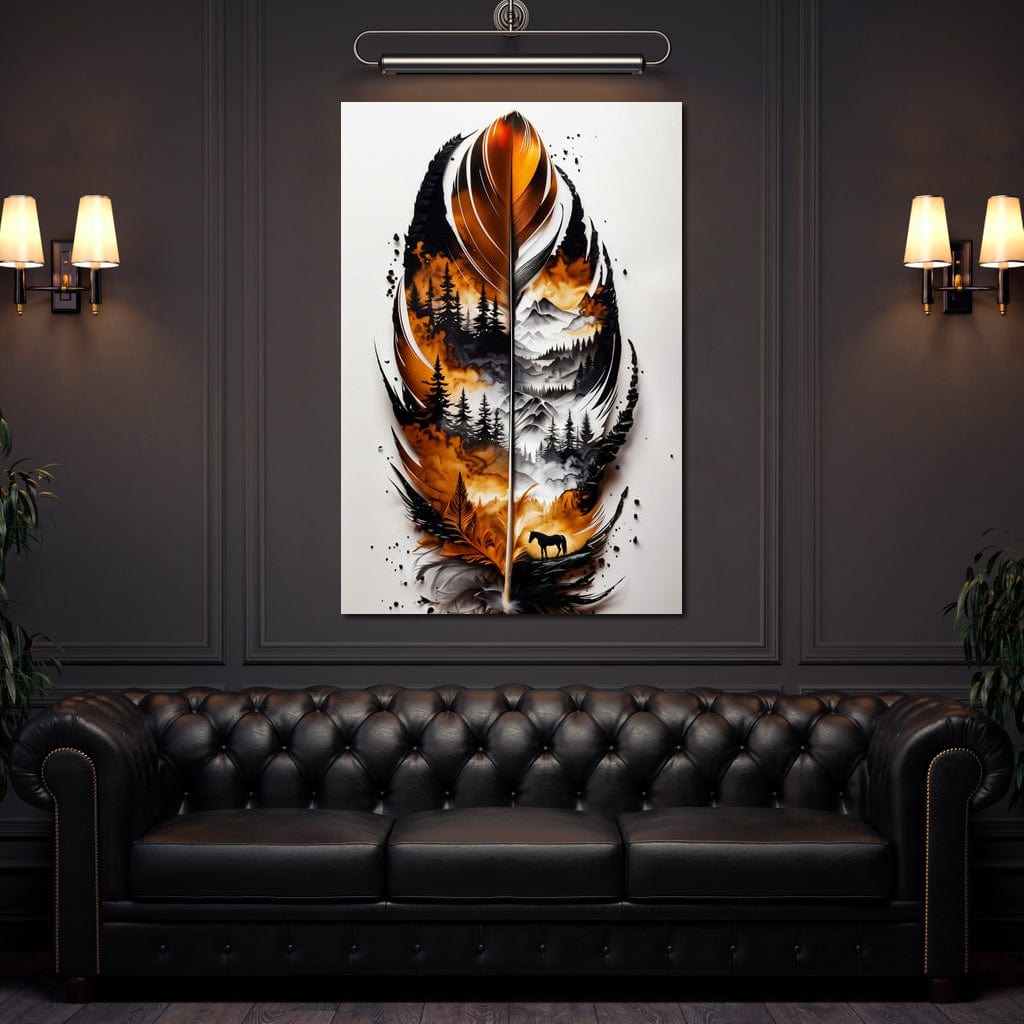 Nature in a Feather Canvas Wall Art
