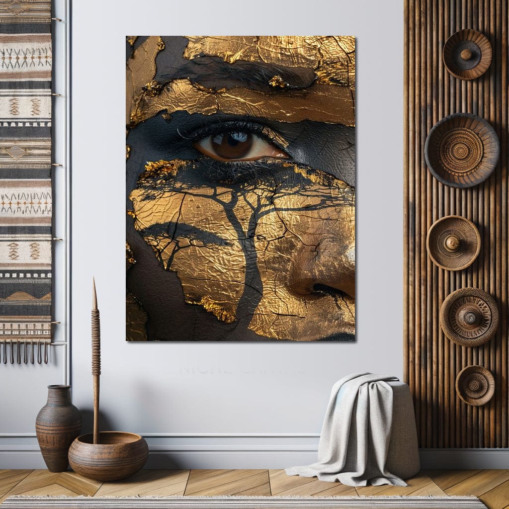 Golden Gaze Jungle Canvas Wall Art