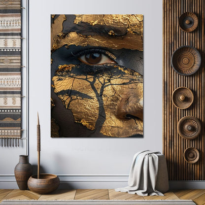 Golden Gaze Jungle Canvas Wall Art