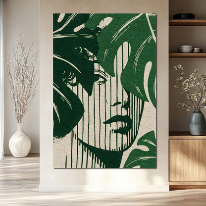 Botanical Shadow Portrait Canvas Wall Art