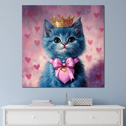 Royal Feline Heart Charmer Canvas Wall Art