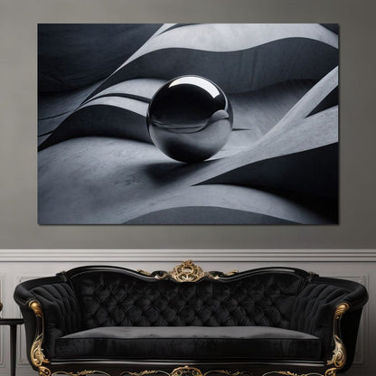 Black Mirror Sphere Canvas Wall Art
