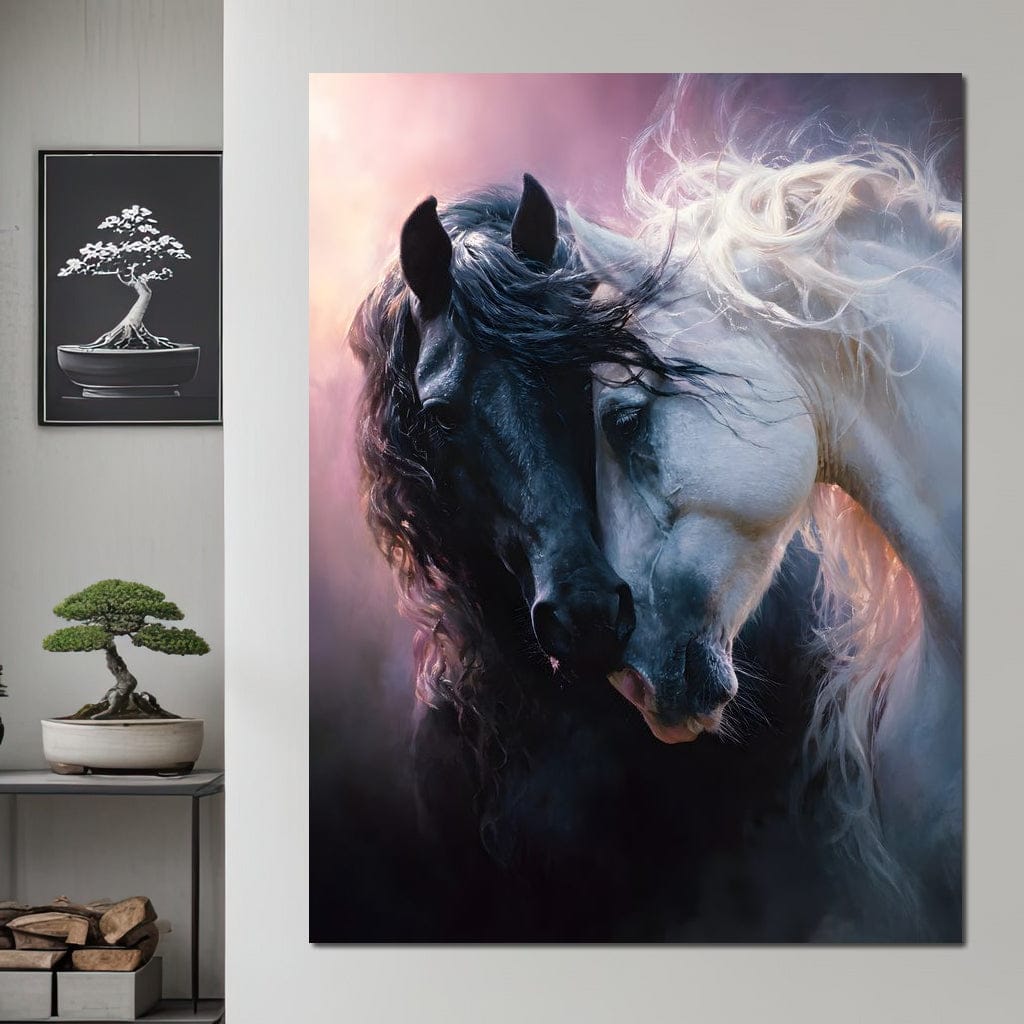 Shadowlight Twin Horses Canvas Wall Art