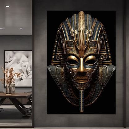 Regal Mask of the Golden Ruler Canvas Wall Art