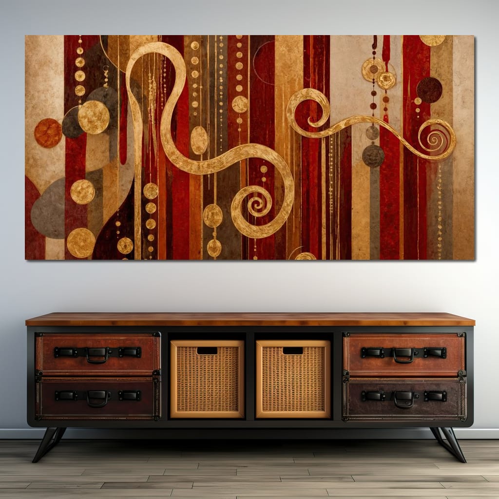 Glimpse of Red and Gold Canvas Wall Art