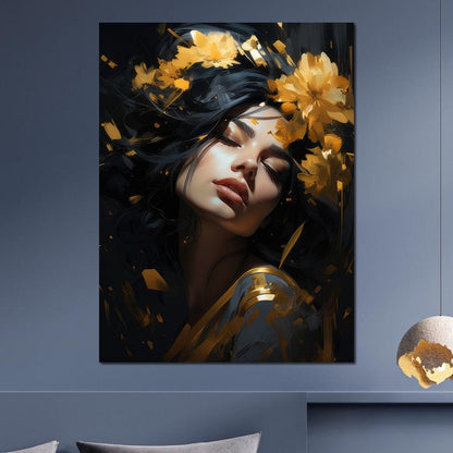 Regal Floral Headpiece Canvas Wall Art