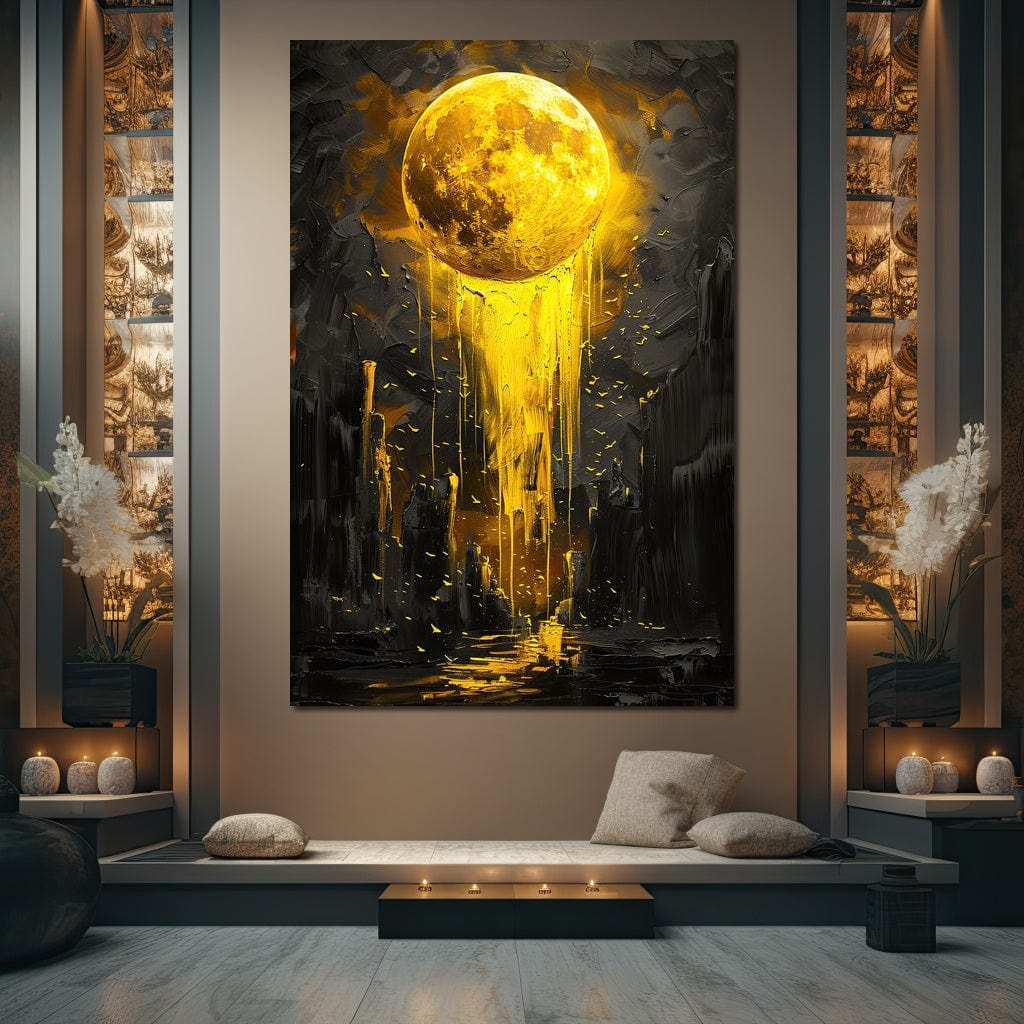 Golden Monolith Meltdown Canvas Wall Art