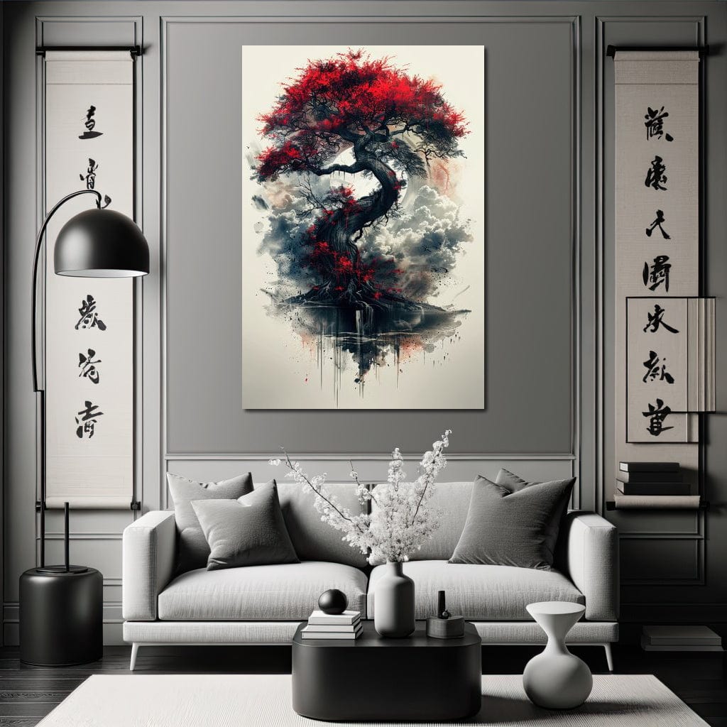 Sanguine Canopy Resilience Canvas Wall Art