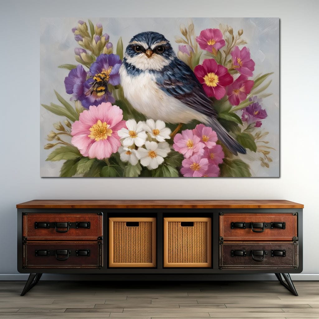 Bluebird Garden Blossom Song Canvas Wall Art