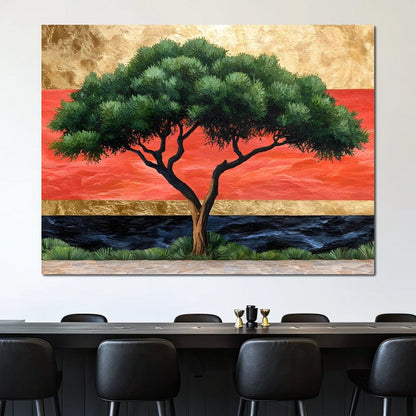 Majestic Dawn Tree Harmony Canvas Wall Art