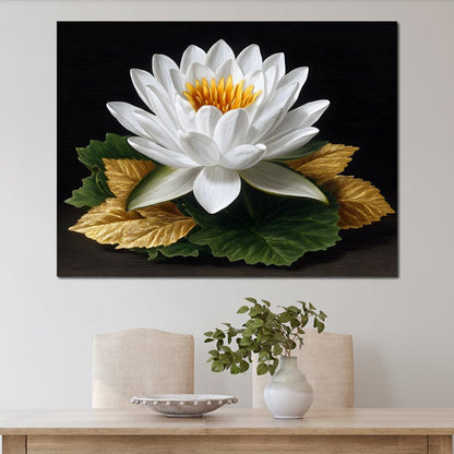 Radiant Lotus Elegance Canvas Wall Art