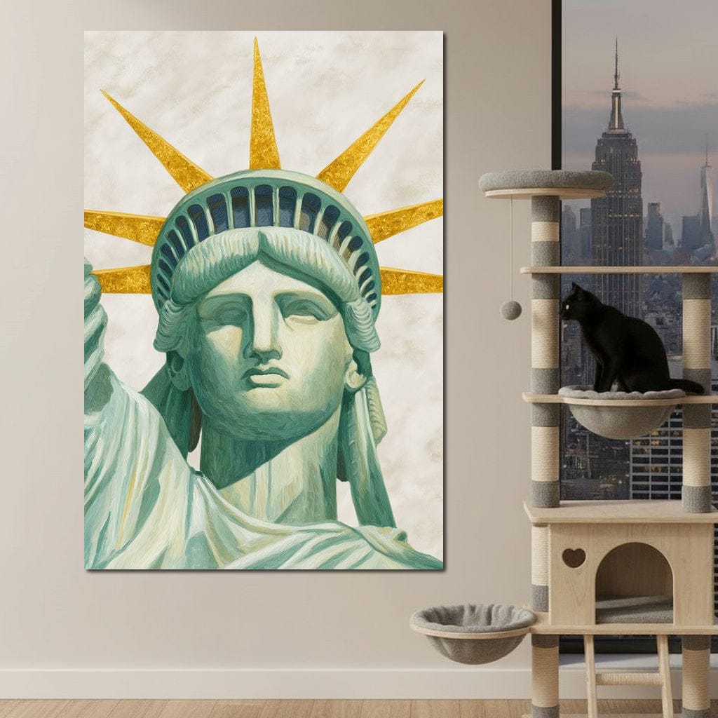 Liberty Crown Golden Rays Canvas Wall Art