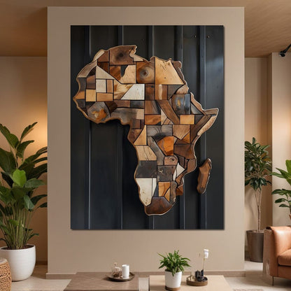 Africa Wooden Art Canvas Wall Art