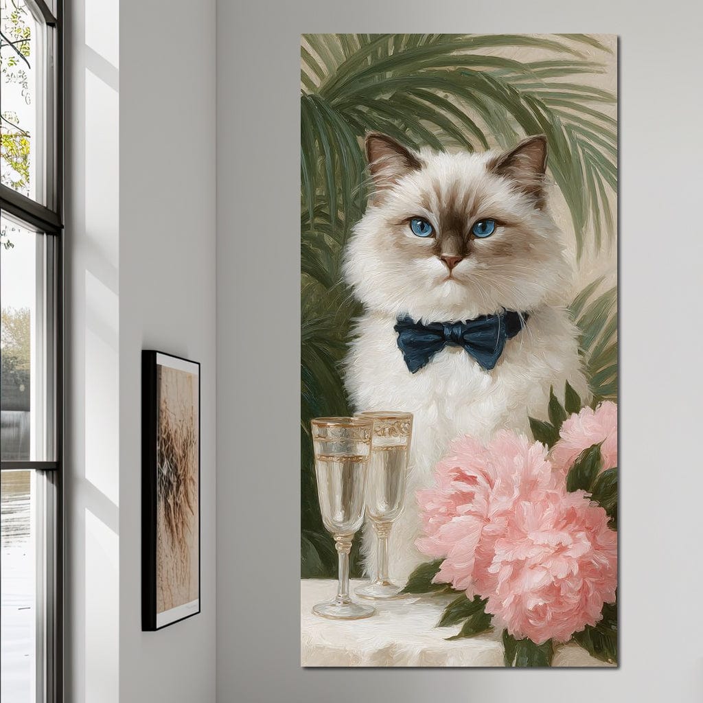 Regal Feline Soiree Symphony Canvas Wall Art