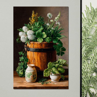 Clover With Herbs Canvas Wall Art