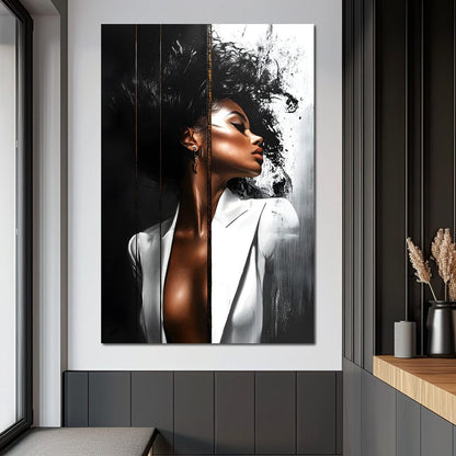 Harmony of Contrast and Elegance Canvas Wall Art