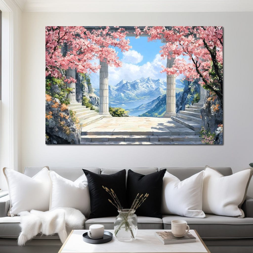 Mountain Blossom Panorama Canvas Wall Art