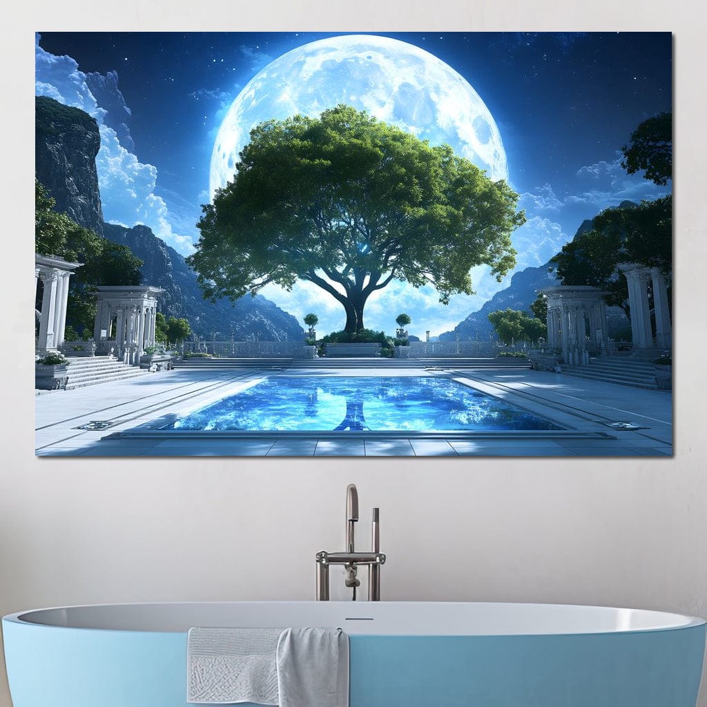 Lunar Reflection Sanctuary Canvas Wall Art
