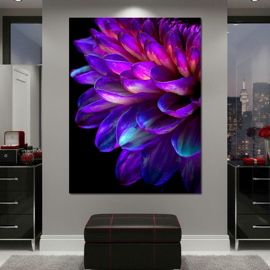 Electric Violet Petal Reverie Canvas Wall Art