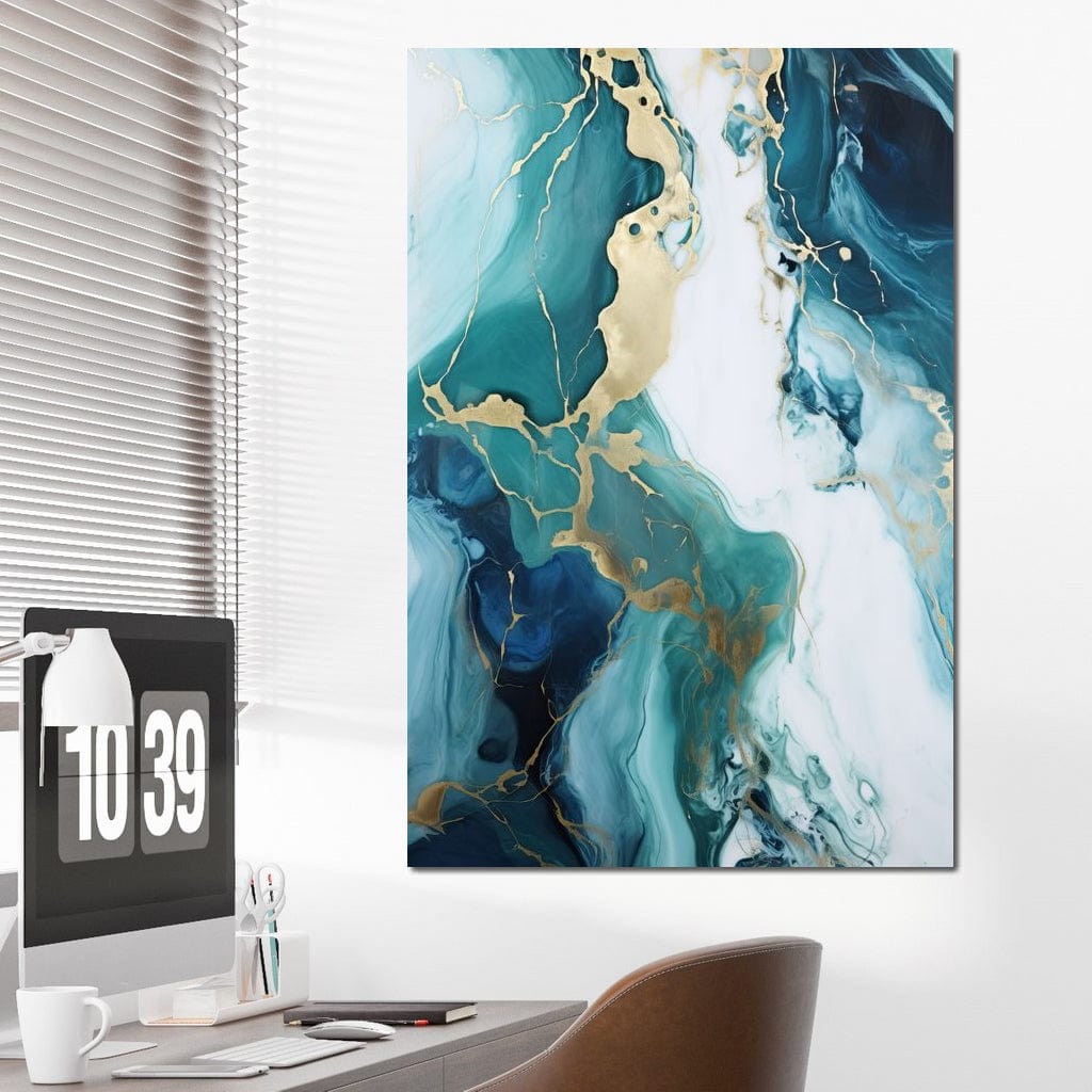 Glossy Marbling Liquid Abstraction Canvas Wall Art