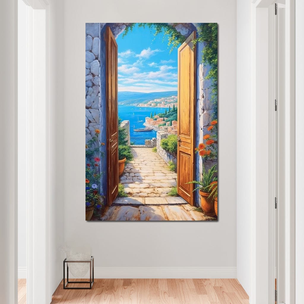 Open Door to the Sea Canvas Wall Art
