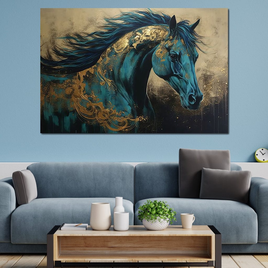 Gilded Horse Canvas Wall Art
