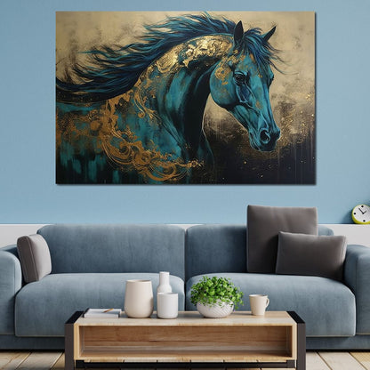 Gilded Horse Canvas Wall Art