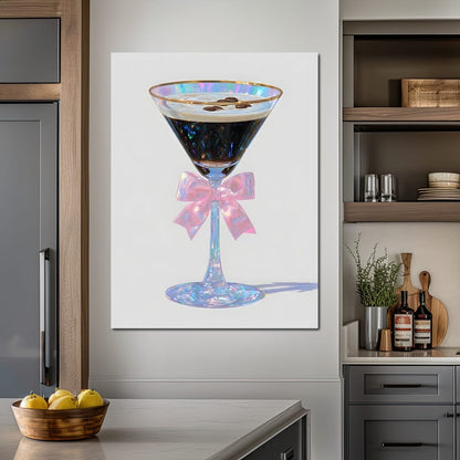 Iridescent Espresso Martini Bow Canvas Wall Art