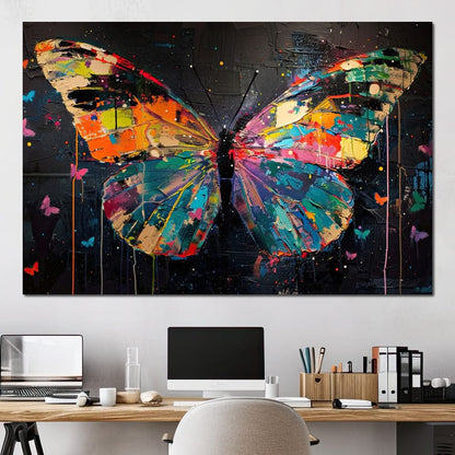 Enchanted Butterfly Mosaic Canvas Wall Art
