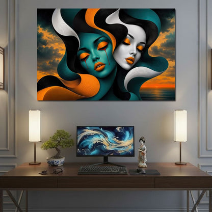 The Lovers Who Never Spoke Canvas Wall Art